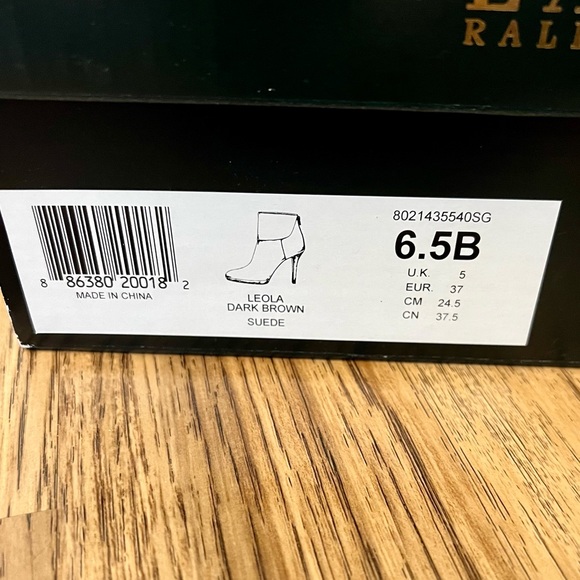 Lauren Ralph Lauren Leola dark brown suede - size 6.5 - Picture 5 of 10